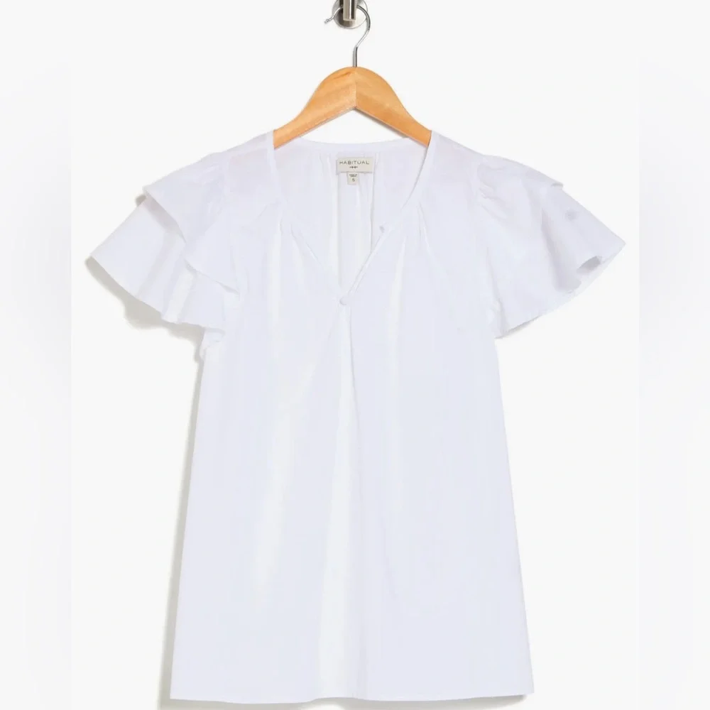 Habitual Double Ruffle Short Sleeve Top - Picture 3 of 13